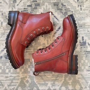 NWT Frye Ella Moto Lace Leather Combat Boot